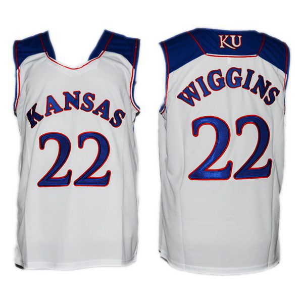 Andrew%20Wiggins%20Kansas%20Jayhawks%20White%20Basketball%20Jersey